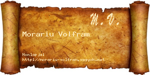Morariu Volfram névjegykártya